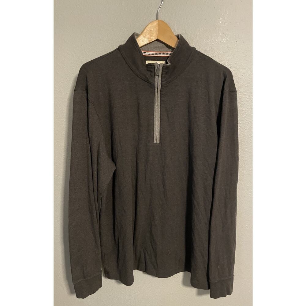 The Normal Brand Mens Quarter Zip Sweater Size XL Gray Long Sleeve Mock Neck